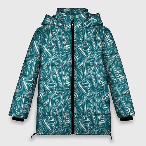 Женская зимняя куртка Инструменты Сантехника / 3D-Светло-серый – фото 1