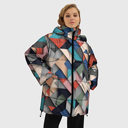 Куртка зимняя женская Herringbone 3D Вышивка Ёлочка, цвет: 3D-красный — фото 2