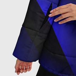 Куртка зимняя женская Blue Fade 3D Синий градиент, цвет: 3D-черный — фото 2