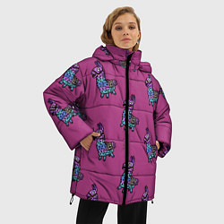 Куртка зимняя женская Фортнайт лама Fortnite lama, цвет: 3D-черный — фото 2