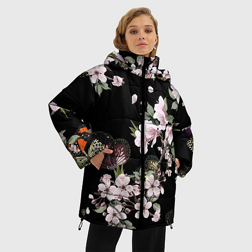 Женская зимняя куртка Краски весны / 3D-Черный – фото 3