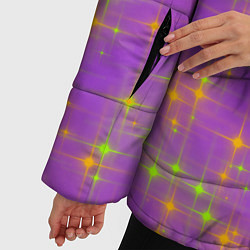 Куртка зимняя женская Космос, лиловое звёздное небо, цвет: 3D-черный — фото 2