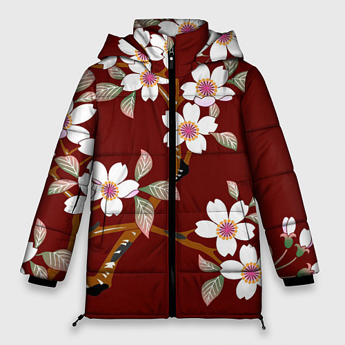 Женская зимняя куртка Векторная весна / 3D-Красный – фото 1