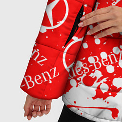 Куртка зимняя женская Mercedes Паттерн Брызги красок, цвет: 3D-красный — фото 2