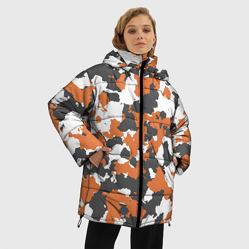 Женская зимняя куртка Orange Camo / 3D-Светло-серый – фото 3