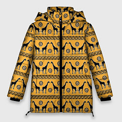Куртка зимняя женская Жирафы Сафари, цвет: 3D-светло-серый