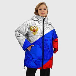 Куртка зимняя женская Российский герб: триколор, цвет: 3D-черный — фото 2