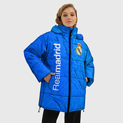 Куртка зимняя женская Реал мадрид real madrid abstraction, цвет: 3D-светло-серый — фото 2