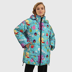 Куртка зимняя женская Веселые чудики детский клипарт, цвет: 3D-красный — фото 2