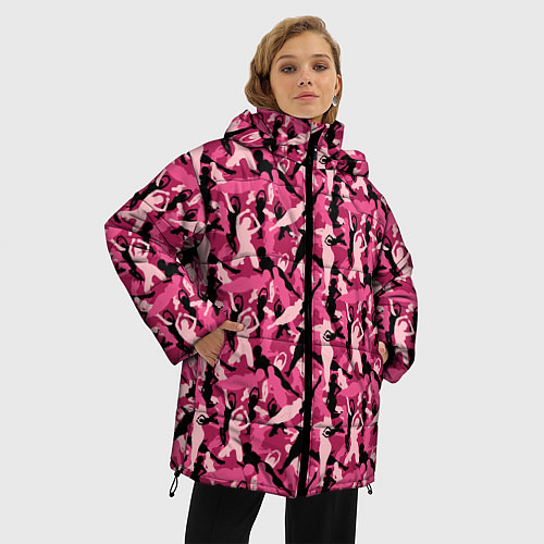 Женская зимняя куртка Стриптиз девушки / 3D-Черный – фото 3
