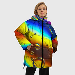 Куртка зимняя женская Градиент Жёлто-Синяя Абстракция, цвет: 3D-светло-серый — фото 2