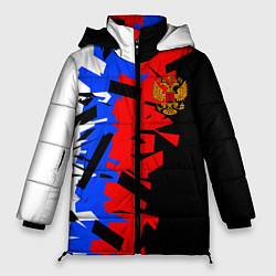 Куртка зимняя женская ТРИКОЛОР ФРАГМЕНТАЦИЯ, цвет: 3D-красный