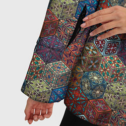 Куртка зимняя женская Разноцветные Кубические Узоры, цвет: 3D-светло-серый — фото 2