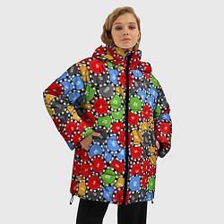Куртка зимняя женская Фишки, Ставки, Казино, цвет: 3D-светло-серый — фото 2