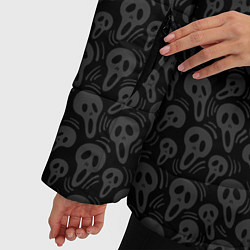 Куртка зимняя женская Черепа - фон, цвет: 3D-черный — фото 2