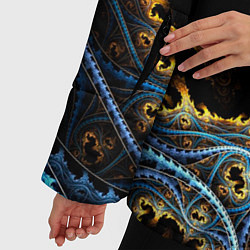 Куртка зимняя женская Огненные фракталы 3d, цвет: 3D-черный — фото 2