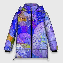 Куртка зимняя женская Fashion flowers pattern, цвет: 3D-светло-серый