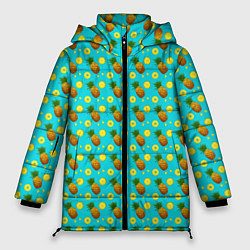 Куртка зимняя женская Много ананасов, цвет: 3D-светло-серый