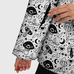 Куртка зимняя женская ГРИБЫ, цвет: 3D-черный — фото 2