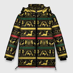 Куртка зимняя женская Фантастические Твари Паттерн, цвет: 3D-черный