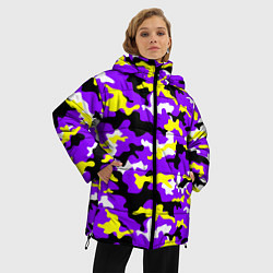 Куртка зимняя женская Камуфляж Фиолетово-Жёлтый, цвет: 3D-черный — фото 2