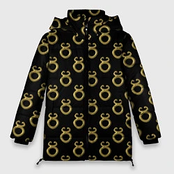Куртка зимняя женская Символ тельца, металл с эффектом 3d Паттерн, цвет: 3D-черный