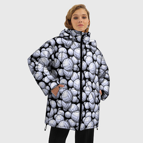 Женская зимняя куртка Волейбольные Мячи Volleyballs / 3D-Черный – фото 3