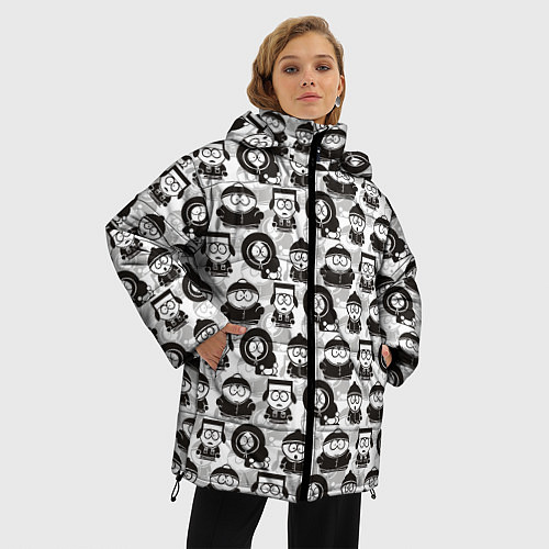Женская зимняя куртка Южный парк - персонажи South Park / 3D-Черный – фото 3