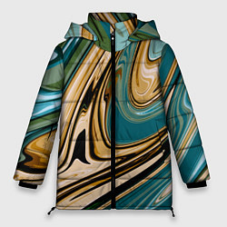 Куртка зимняя женская Маскировочный мраморный принт, цвет: 3D-светло-серый