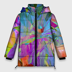 Куртка зимняя женская Abstract color pattern Summer 2022, цвет: 3D-черный