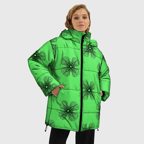 Женская зимняя куртка АБСТРАКТНАЯ ПРИЗМА / 3D-Черный – фото 3
