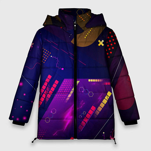 Женская зимняя куртка Cyber neon pattern Vanguard / 3D-Красный – фото 1