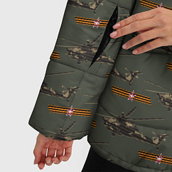 Куртка зимняя женская Вертолет с Георгиевской лентой и звездой паттерн, цвет: 3D-светло-серый — фото 2