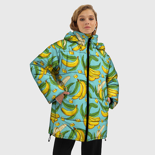 Женская зимняя куртка Banana pattern Summer Fashion 2022 / 3D-Красный – фото 3