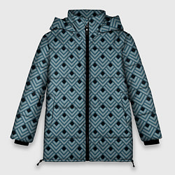 Куртка зимняя женская Абстракция из разноцветных квадратов, цвет: 3D-черный