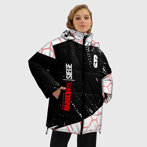 Женская зимняя куртка RAINBOW SIX SIEGE 6 соты / 3D-Светло-серый – фото 3