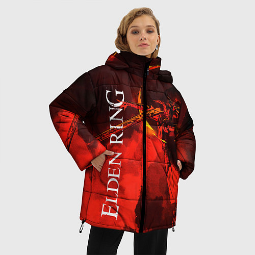 Женская зимняя куртка MALENIA - ELDEN RING ЕЛДЕН РИНГ / 3D-Черный – фото 3