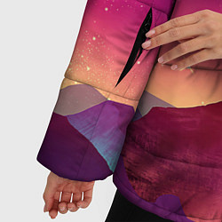 Куртка зимняя женская Горы Космос Neon Психоделика, цвет: 3D-светло-серый — фото 2