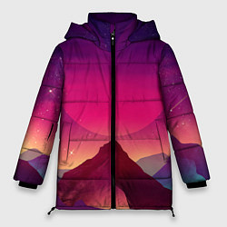 Куртка зимняя женская Горы Космос Neon Психоделика, цвет: 3D-светло-серый