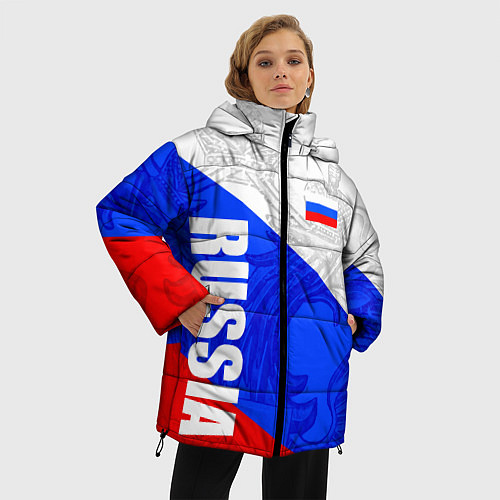 Женская зимняя куртка RUSSIA - SPORTWEAR - ТРИКОЛОР / 3D-Черный – фото 3