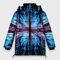 Женская зимняя куртка Неоновый информационный голограммный туннель