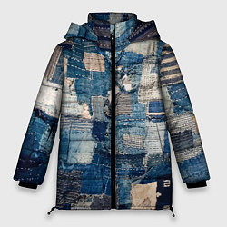 Женская зимняя куртка Patchwork Jeans Осень Зима 2023