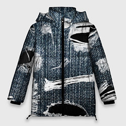 Куртка зимняя женская Джинсовое рваньё Fashion trend, цвет: 3D-черный