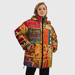 Куртка зимняя женская Пэчворк Лоскутное одеяло Patchwork Quilt, цвет: 3D-черный — фото 2