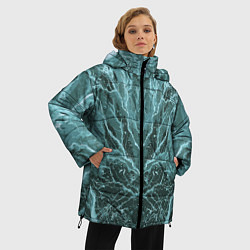 Куртка зимняя женская Абстрактная геометрическая графика ,цвет морской в, цвет: 3D-черный — фото 2