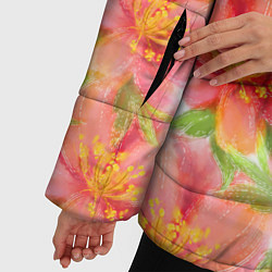 Куртка зимняя женская Необычные цветы, цвет: 3D-светло-серый — фото 2