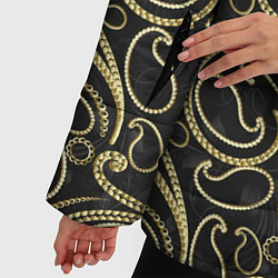 Куртка зимняя женская Золотистые узоры, цвет: 3D-черный — фото 2