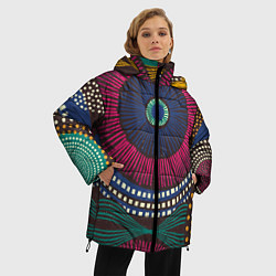 Куртка зимняя женская Африка Орнамент, цвет: 3D-красный — фото 2