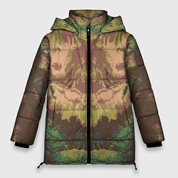 Куртка зимняя женская Цветной,абстрактный, графический рисунок, цвет: 3D-черный