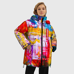 Куртка зимняя женская Импрессионизм Лето Абстракция Impressionism Summer, цвет: 3D-светло-серый — фото 2